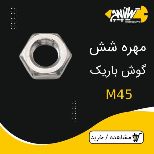 مهره شش گوش باریک M45